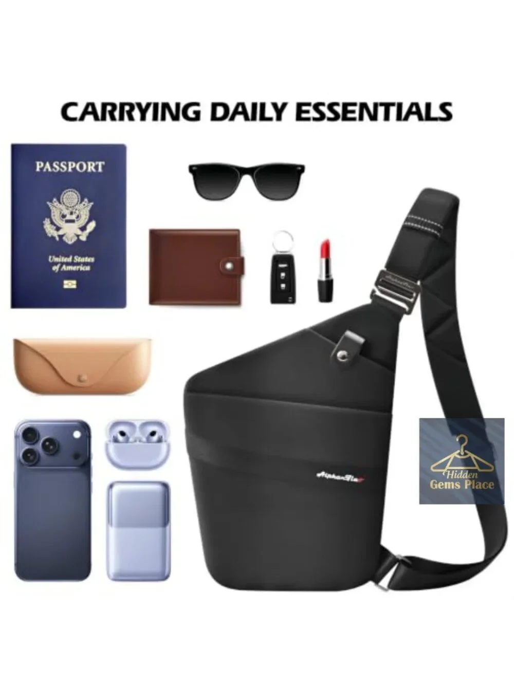 Anti-Theft Crossbody Bag - RFID Blocking Slash-Resistant Sling Bag for Travel